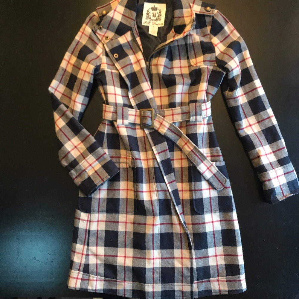 BB Dakota Plaid Trench Coat